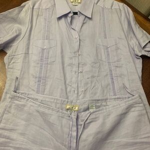 Lilac Linen pant set